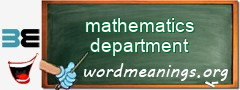 WordMeaning blackboard for mathematics department